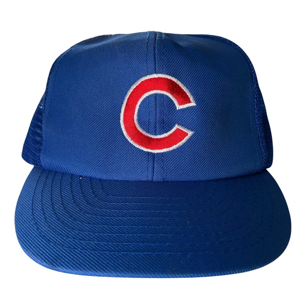 Chicago Cubs Vintage Annco Mesh Trucker Hat Cap Size Medium Large Excellent 80's